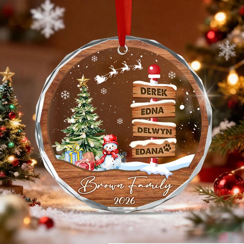 Family Names Winter Scene Ornament