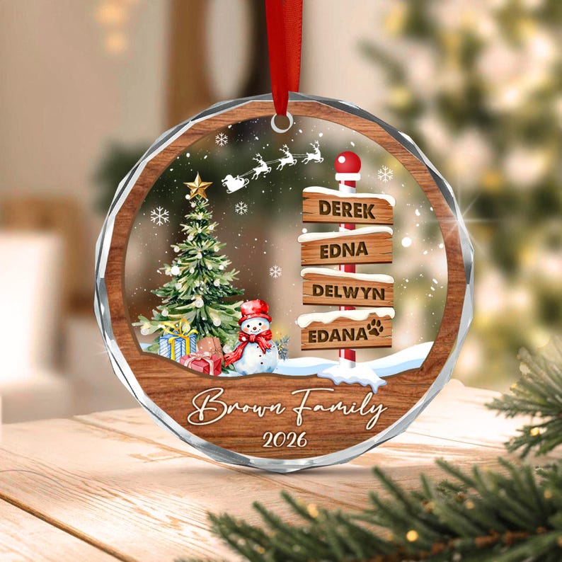 Family Names Winter Scene Ornament