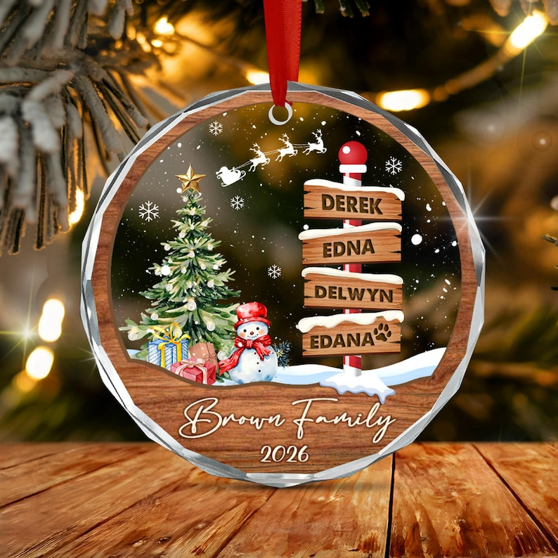Family Names Winter Scene Ornament