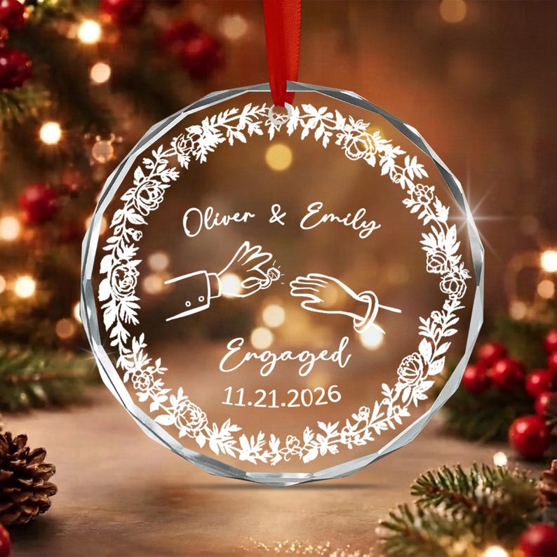 First Christmas Engaged Ornament 2026