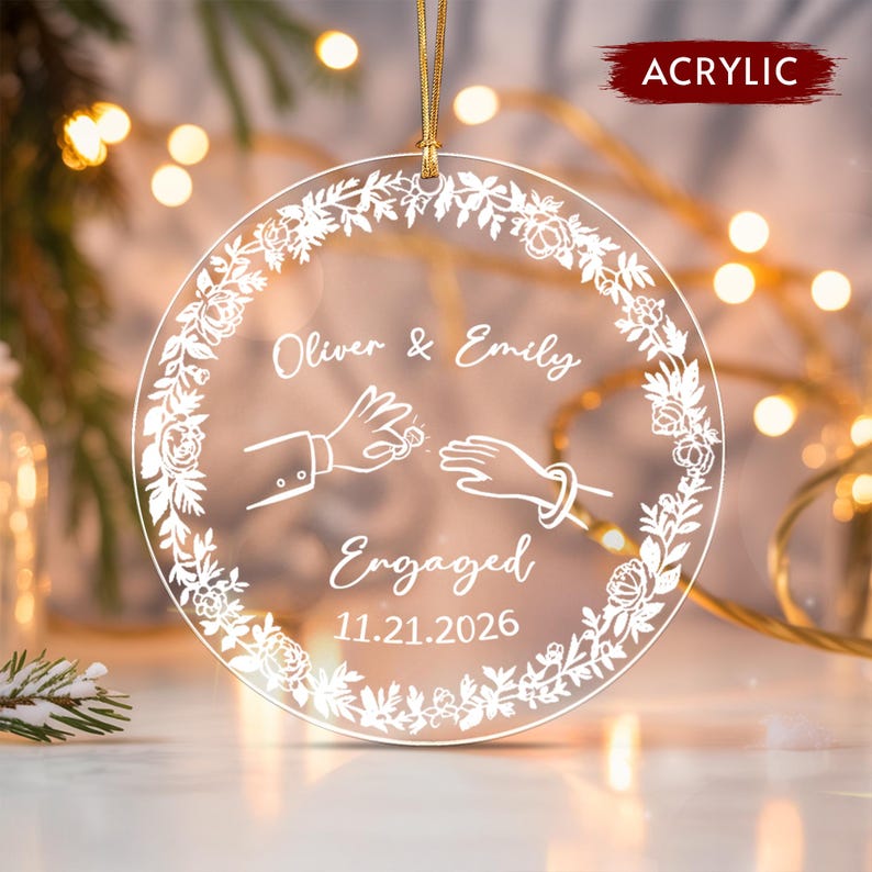 First Christmas Engaged Ornament 2026