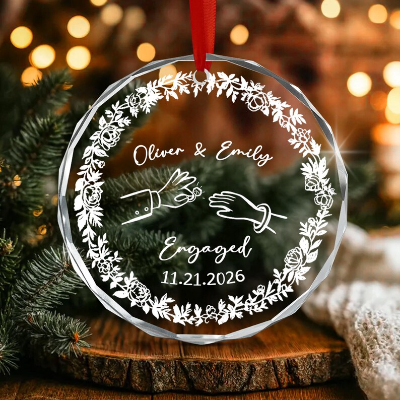 First Christmas Engaged Ornament 2026