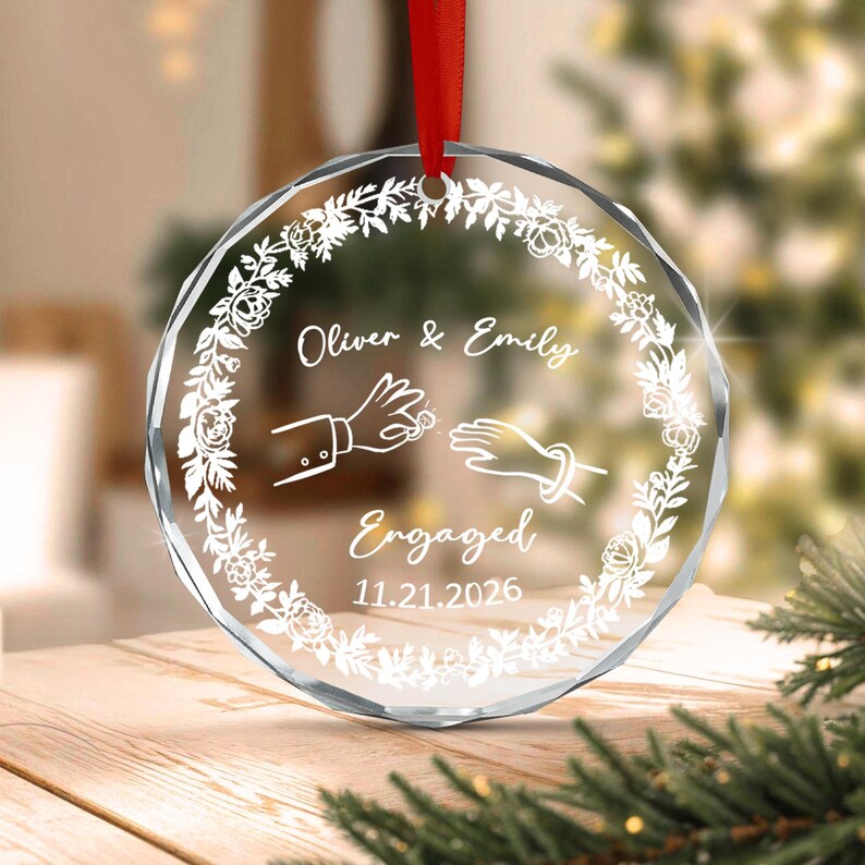 First Christmas Engaged Ornament 2026