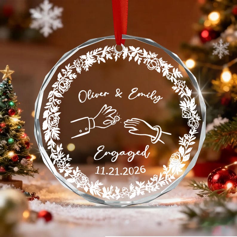 First Christmas Engaged Ornament 2026