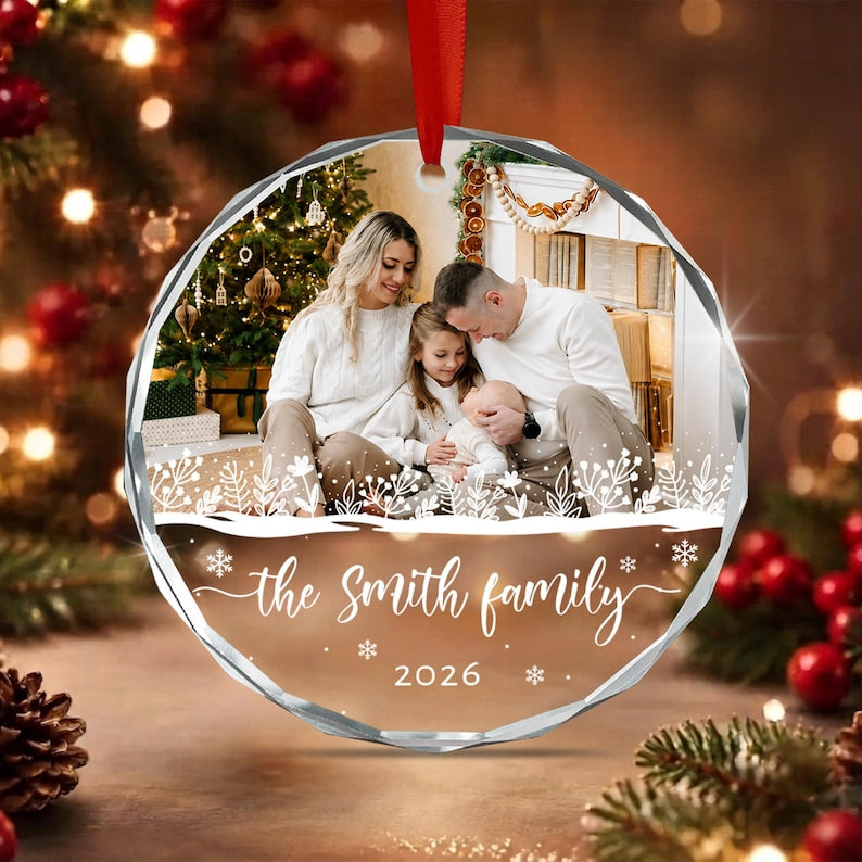 Personalized Family Christmas Photo Ornament