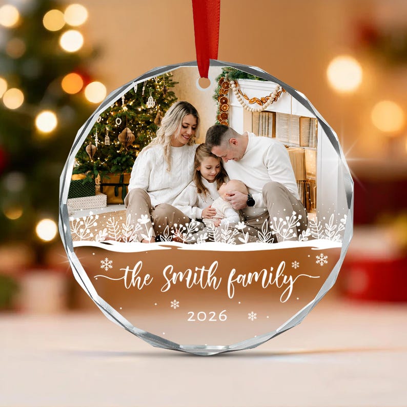 Personalized Family Christmas Photo Ornament