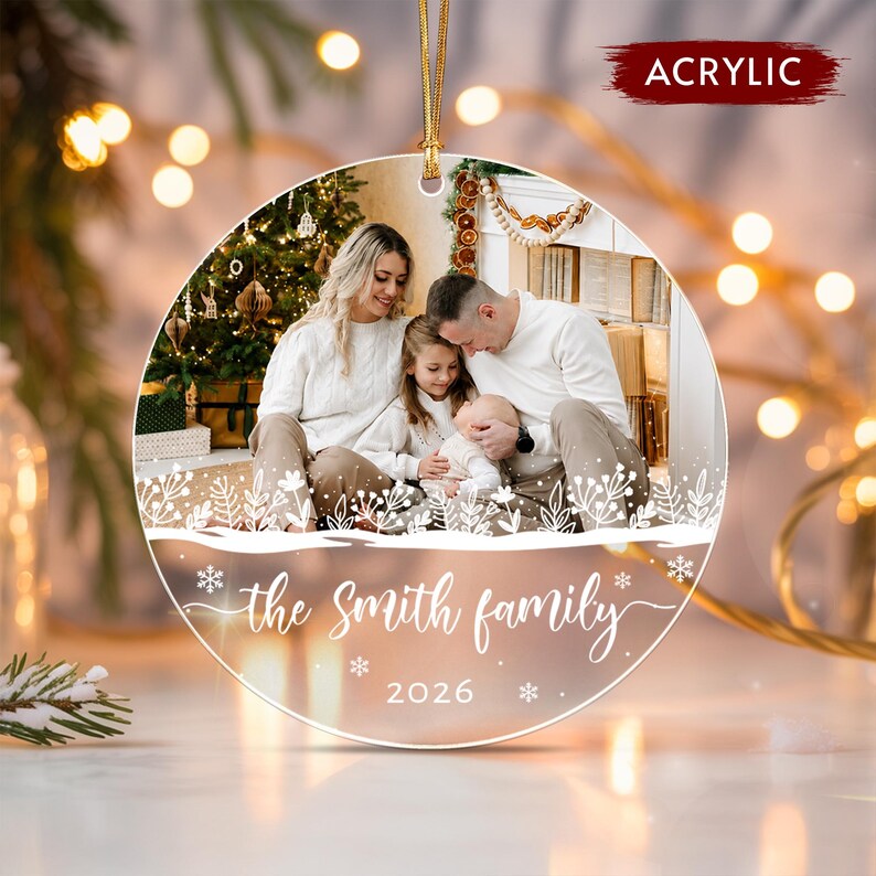 Personalized Family Christmas Photo Ornament