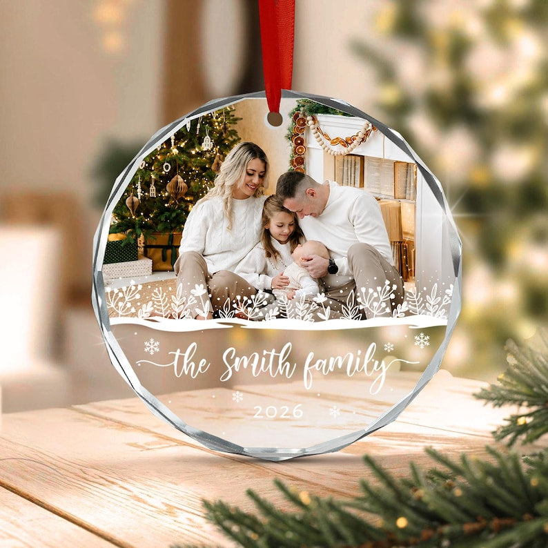 Personalized Family Christmas Photo Ornament