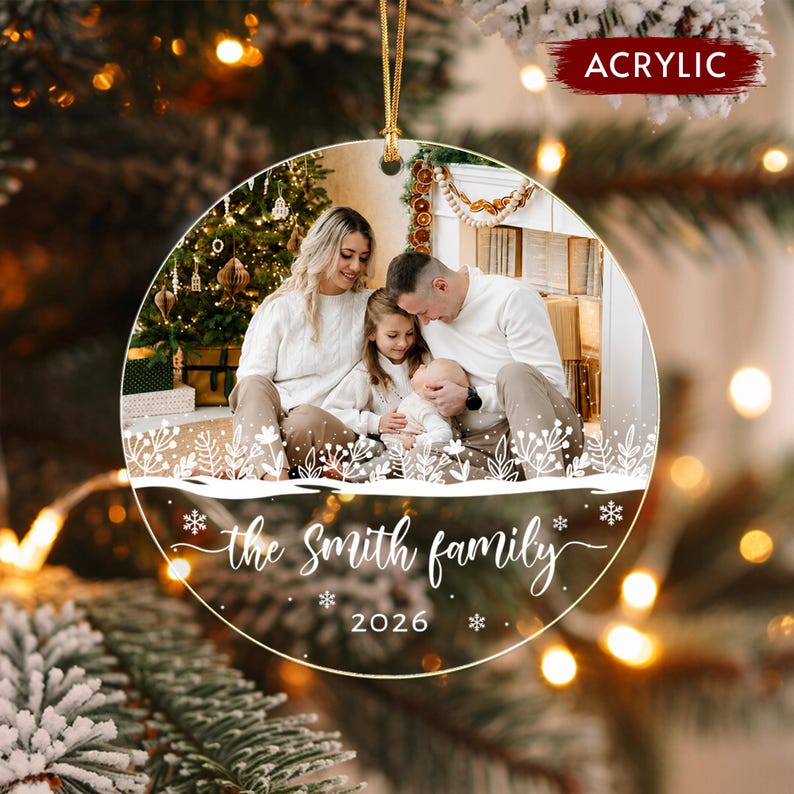 Personalized Family Christmas Photo Ornament