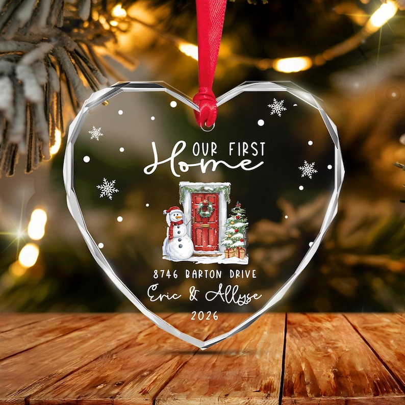 First Home Couple Address Ornament