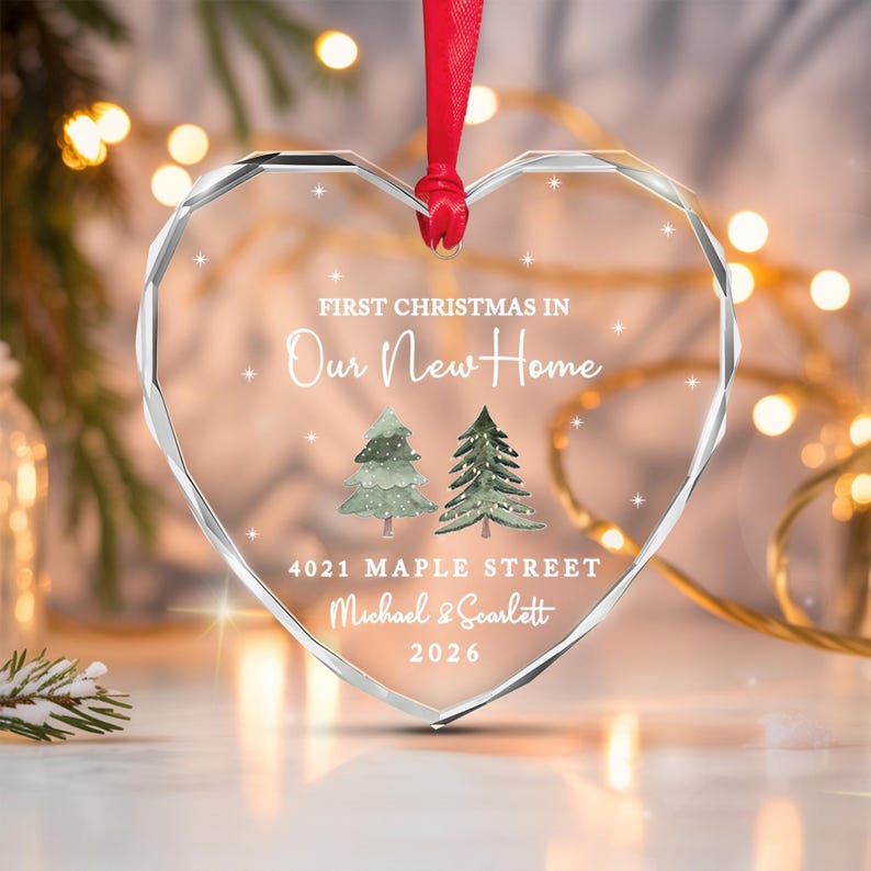 First Home Couple Name & Year Ornament