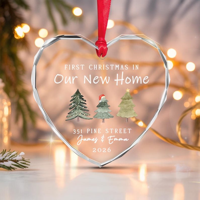 First Christmas Home Heart Glass Ornament