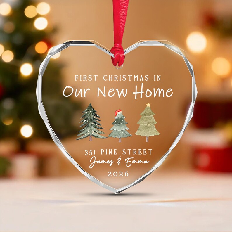 First Christmas Home Heart Glass Ornament