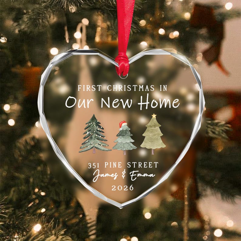 First Christmas Home Heart Glass Ornament