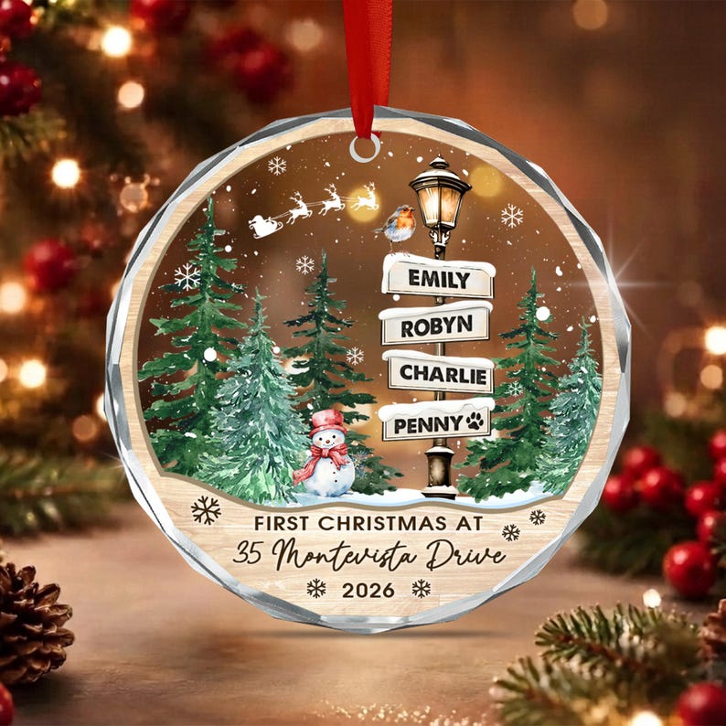 New House Family Name Christmas Ornament