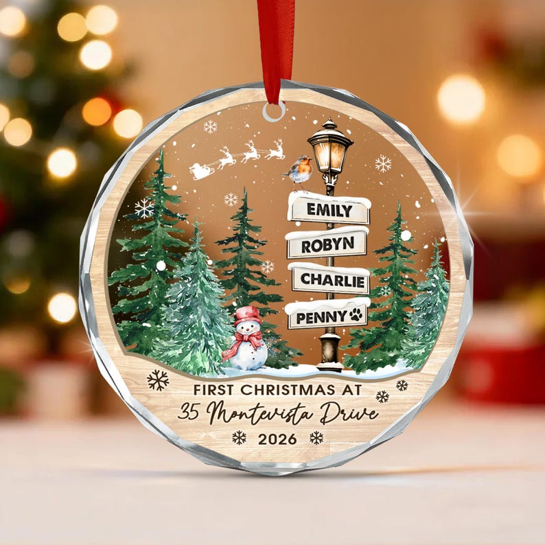 New House Family Name Christmas Ornament