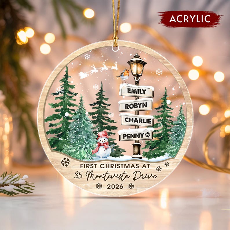 New House Family Name Christmas Ornament