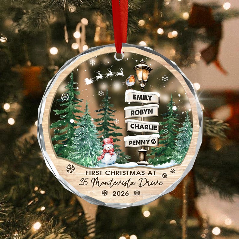 New House Family Name Christmas Ornament