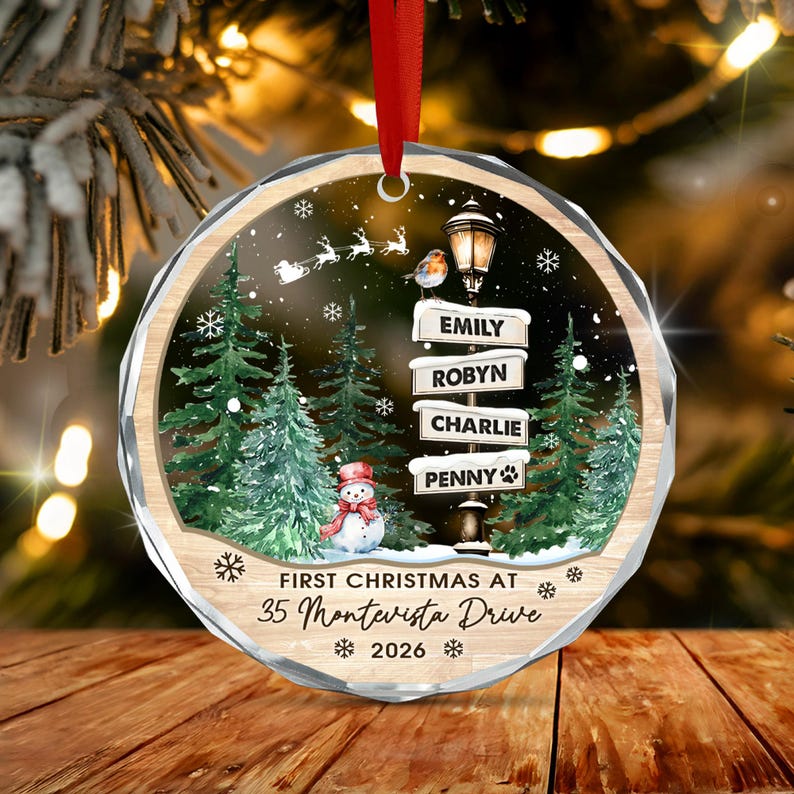 New House Family Name Christmas Ornament