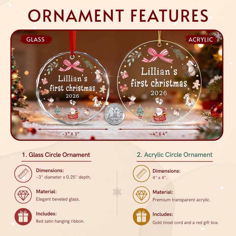 New Baby Girl Christmas Ornament 2026