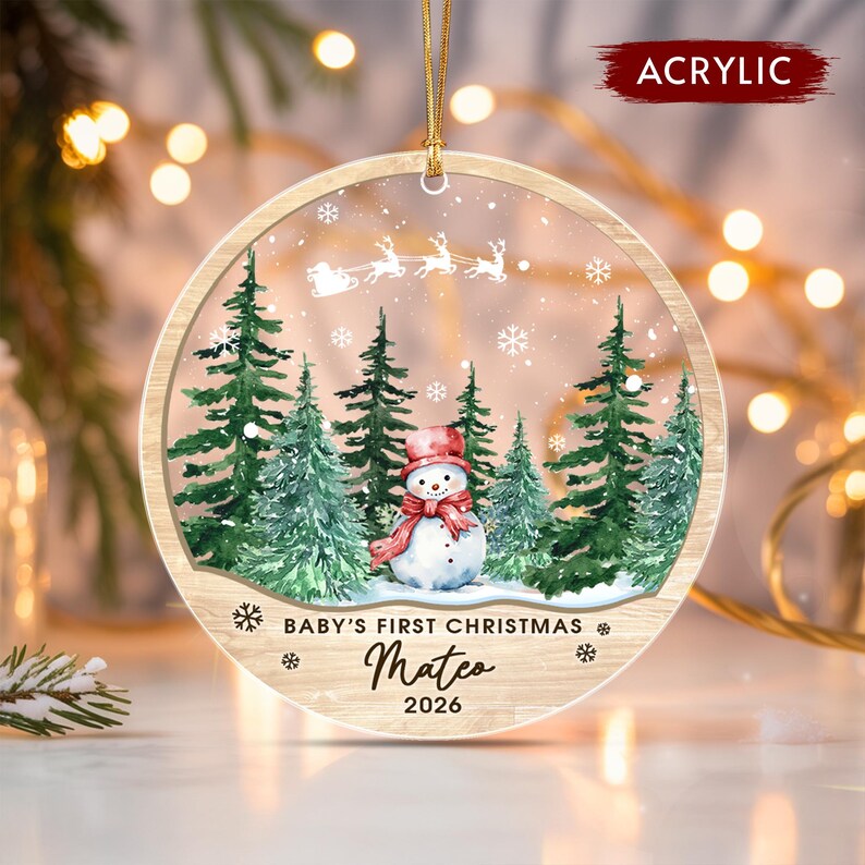 Newborn Name Snowman Ornament 2026