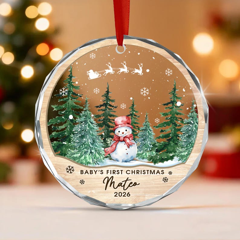 Newborn Name Snowman Ornament 2026