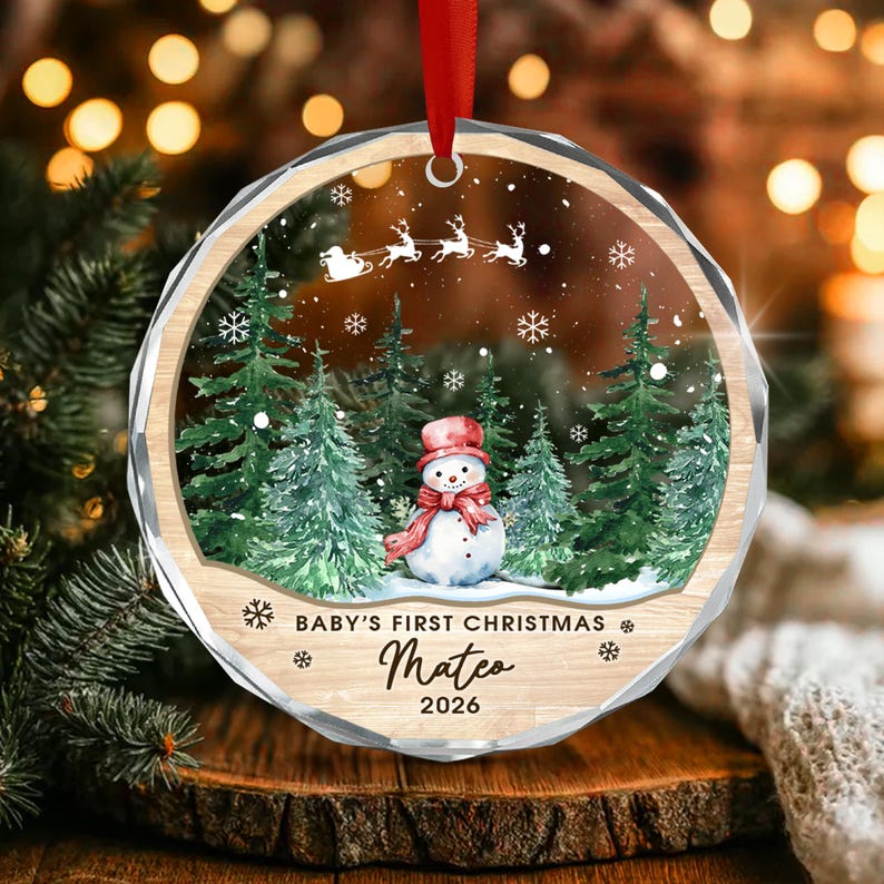 Newborn Name Snowman Ornament 2026
