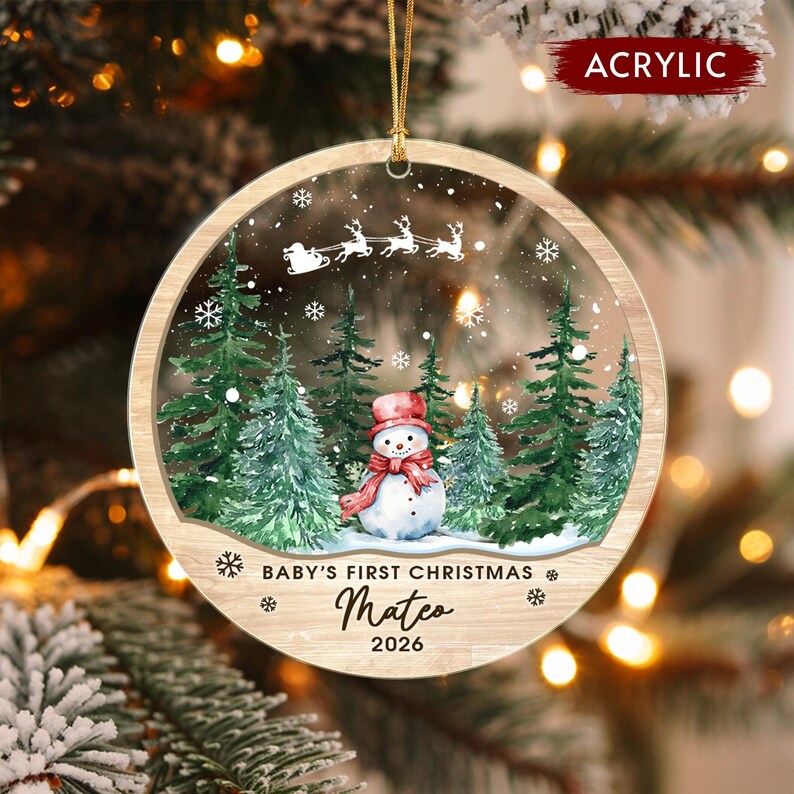 Newborn Name Snowman Ornament 2026