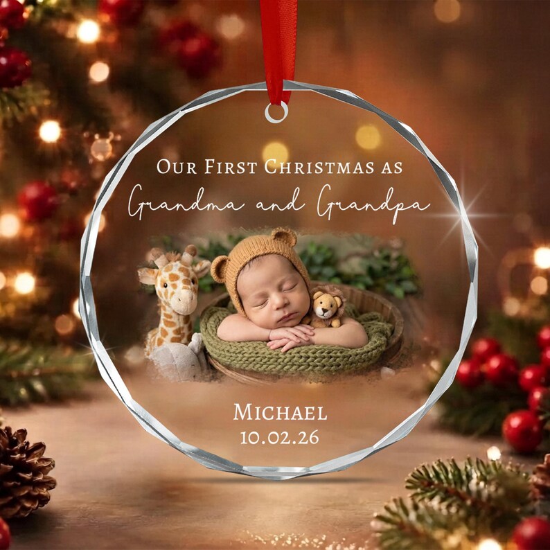 Grandma & Grandpa Baby Photo Ornament 2026