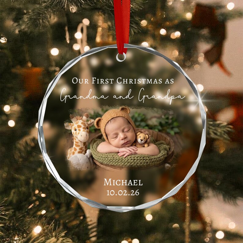 Grandma & Grandpa Baby Photo Ornament 2026