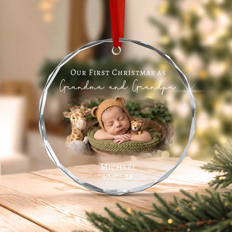 Grandma & Grandpa Baby Photo Ornament 2026