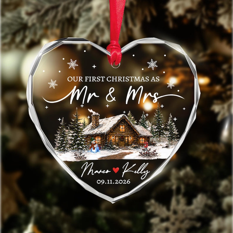 First Christmas Mr & Mrs Name Ornament