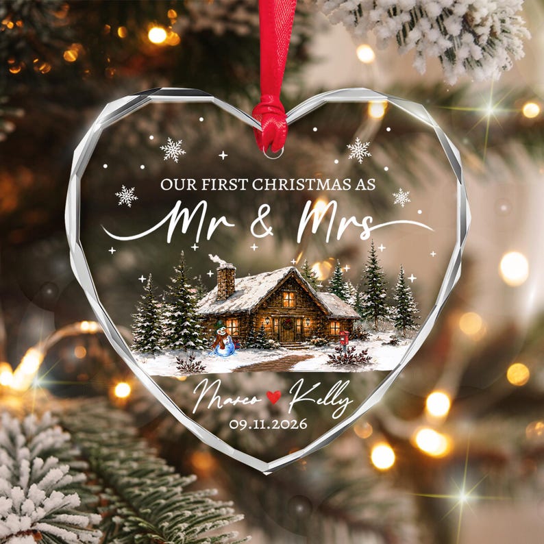 First Christmas Mr & Mrs Name Ornament