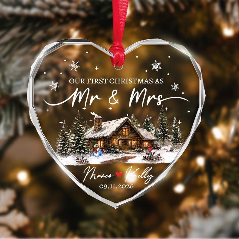 First Christmas Mr & Mrs Name Ornament