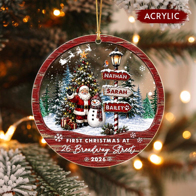 First House Family Name Address Ornament