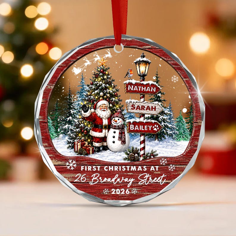 First House Family Name Address Ornament