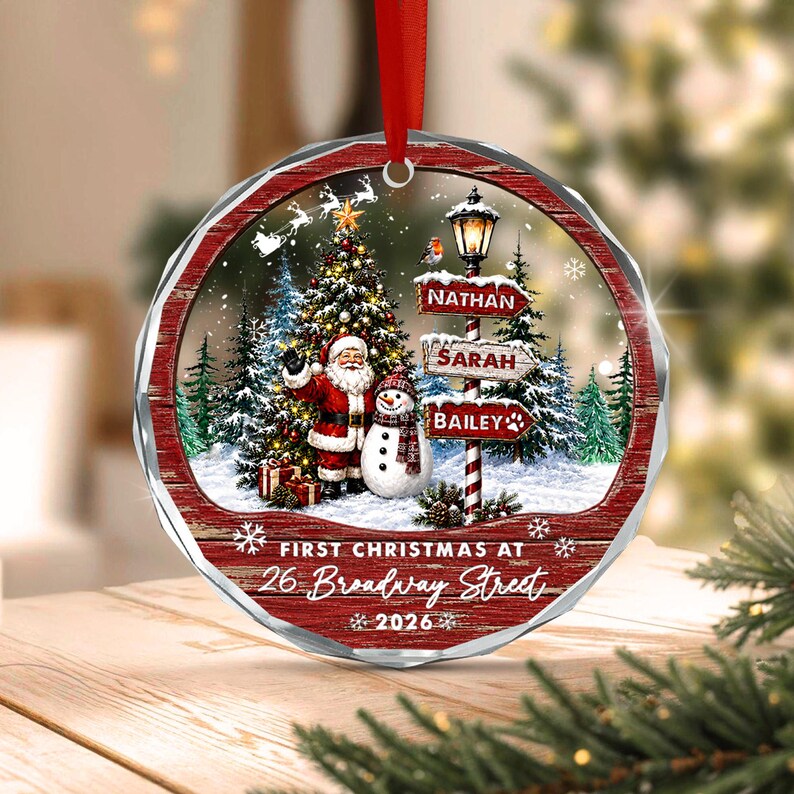 First House Family Name Address Ornament