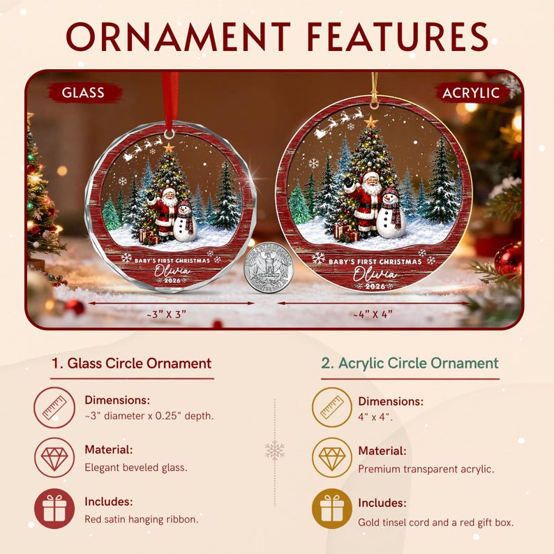 Newborn Baby First Christmas Gift Ornament