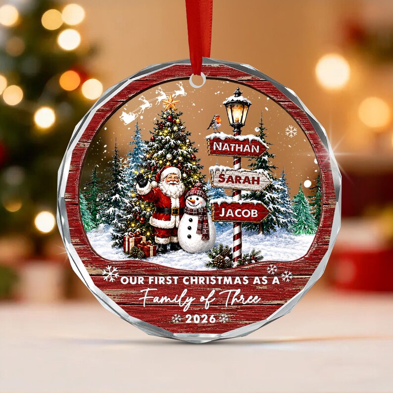 Family of 4, 5 or 6 Name Ornament