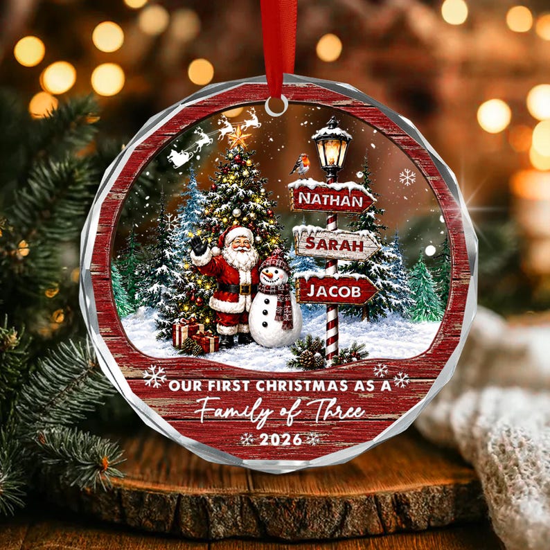 Family of 4, 5 or 6 Name Ornament