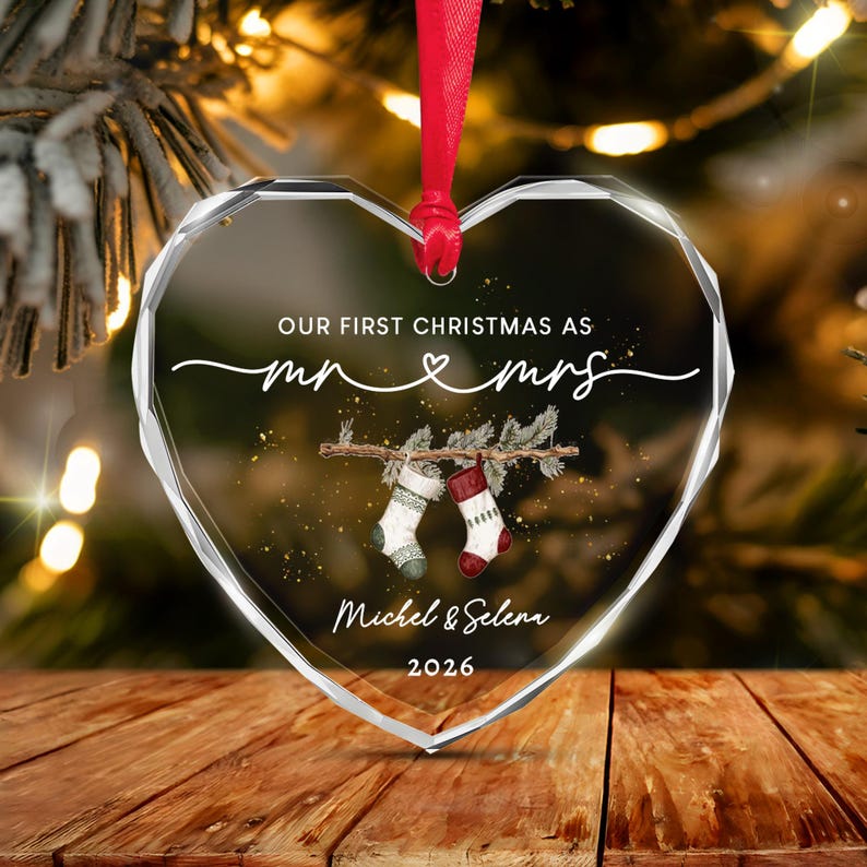 First Christmas Mr & Mrs Name & Year Ornament
