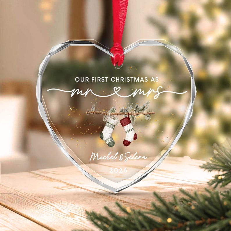 First Christmas Mr & Mrs Name & Year Ornament