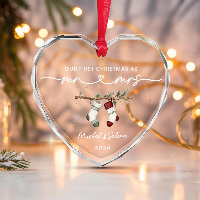 First Christmas Mr & Mrs Name & Year Ornament