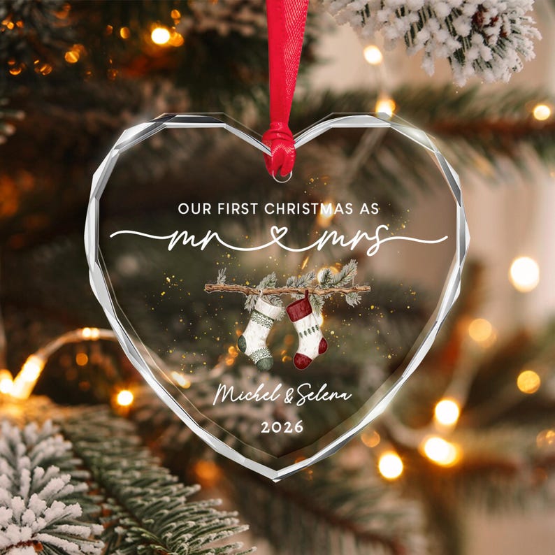 First Christmas Mr & Mrs Name & Year Ornament