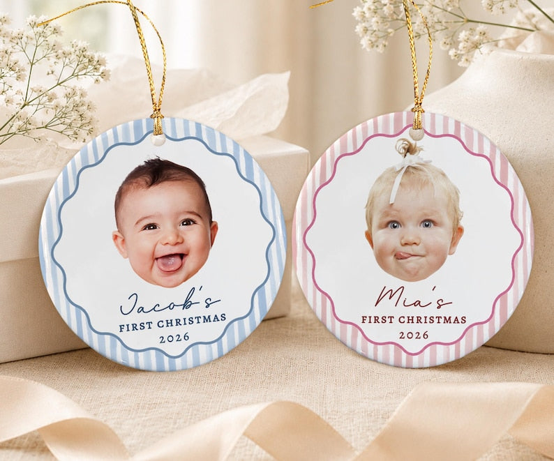 Baby Face First Christmas Ornament