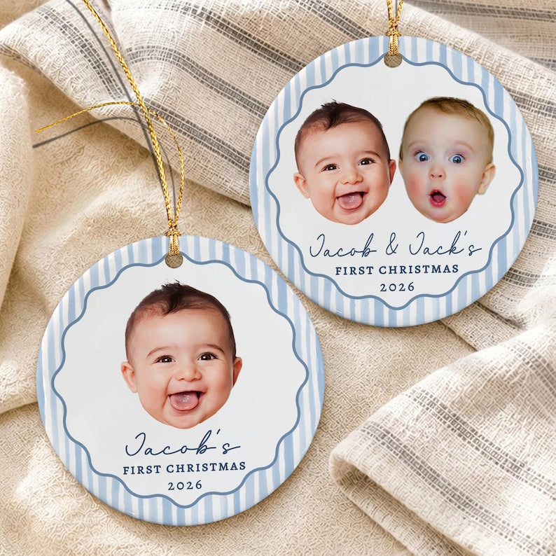 Baby Face First Christmas Ornament