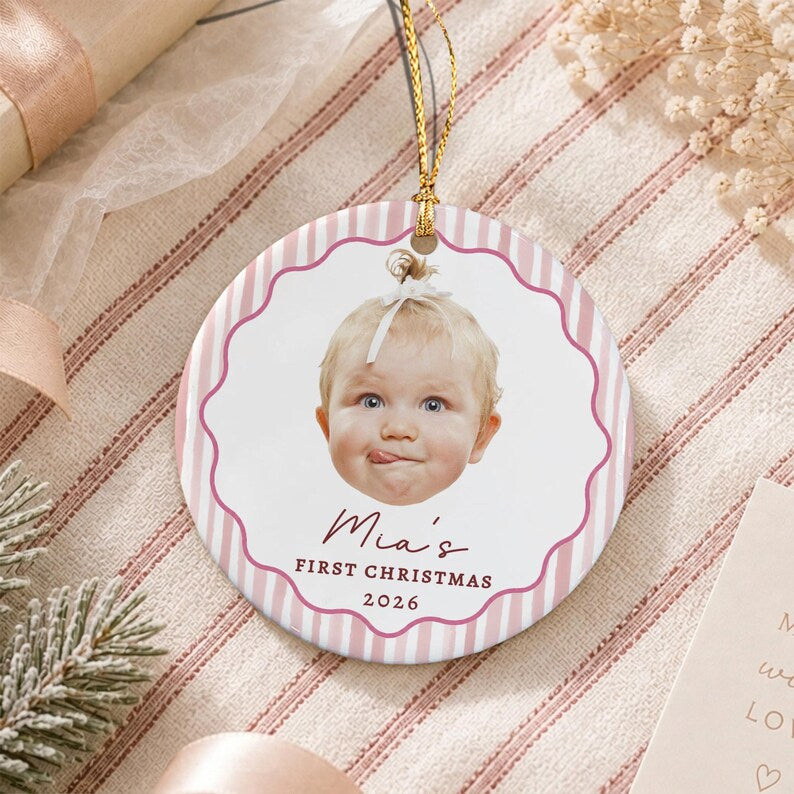 Baby Face First Christmas Ornament