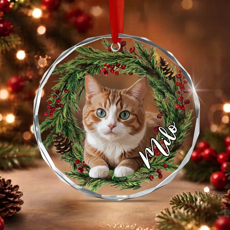 Cat Photo Personalized Portrait Ornament