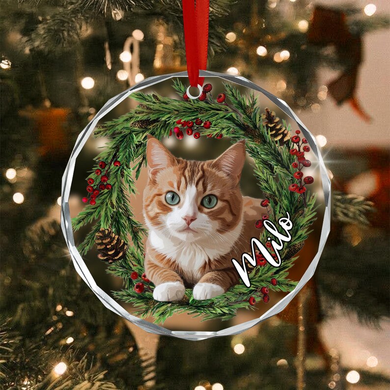 Cat Photo Personalized Portrait Ornament
