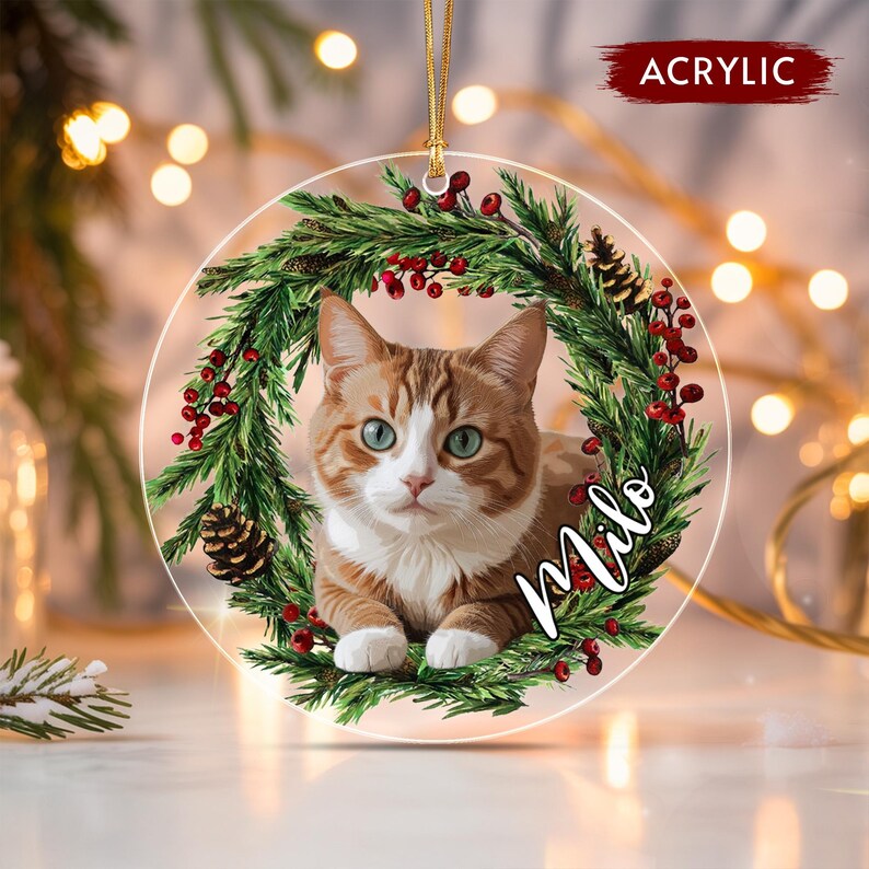 Cat Photo Personalized Portrait Ornament